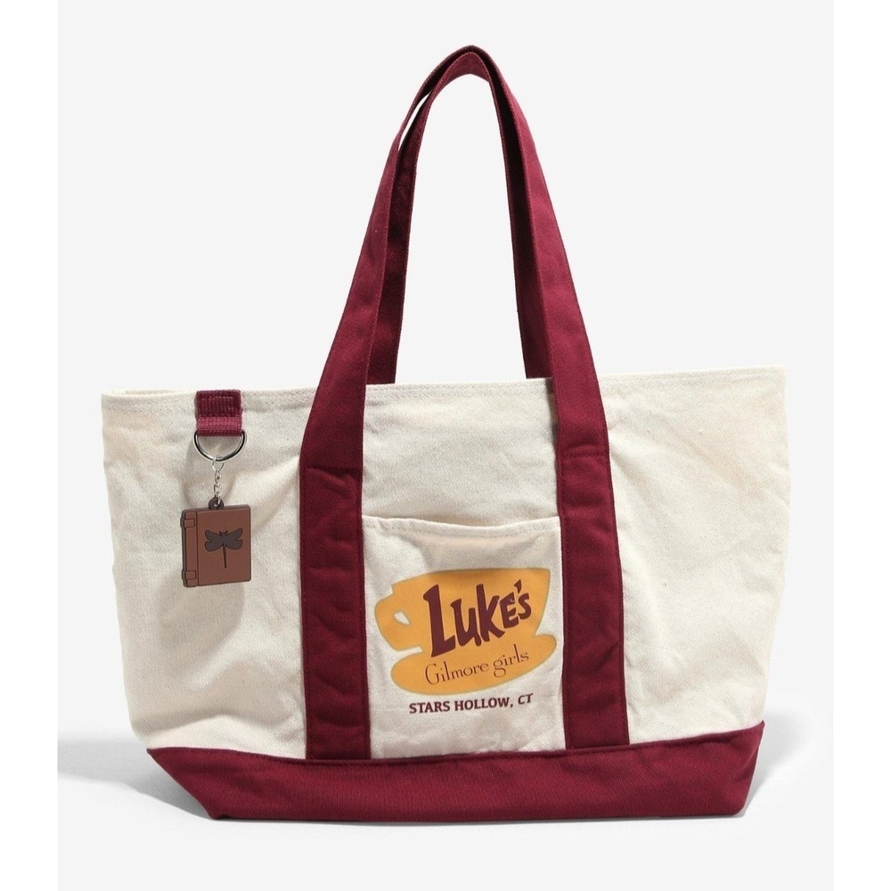 Gilmore Girls Luke's Diner Mini Tote Bag with Dragonfly Inn Bag Charm Keychain